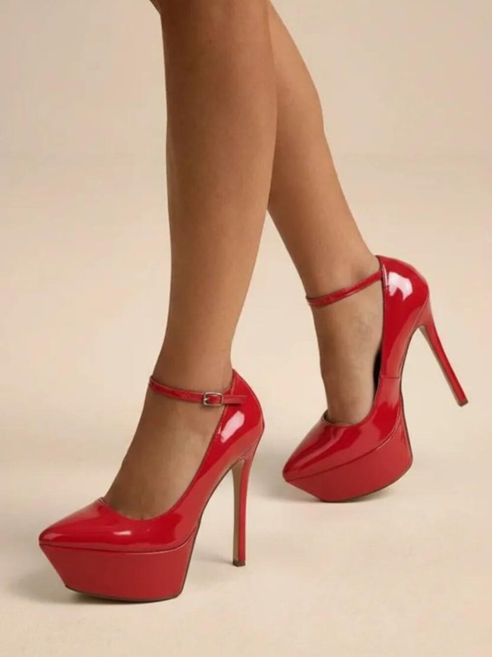 Women’s Platform Stiletto Heels – Mary Jane High Heel Pumps with Ankle Strap
